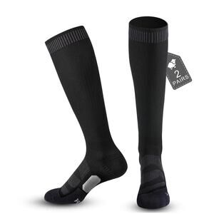Wool Compression Socks for Women Men Wide Calf Plus Size Cushion Arch Support